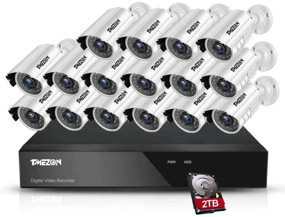 TMEZON 16CH Outdoor Night Vision Bullet Security Camera System with DVR review