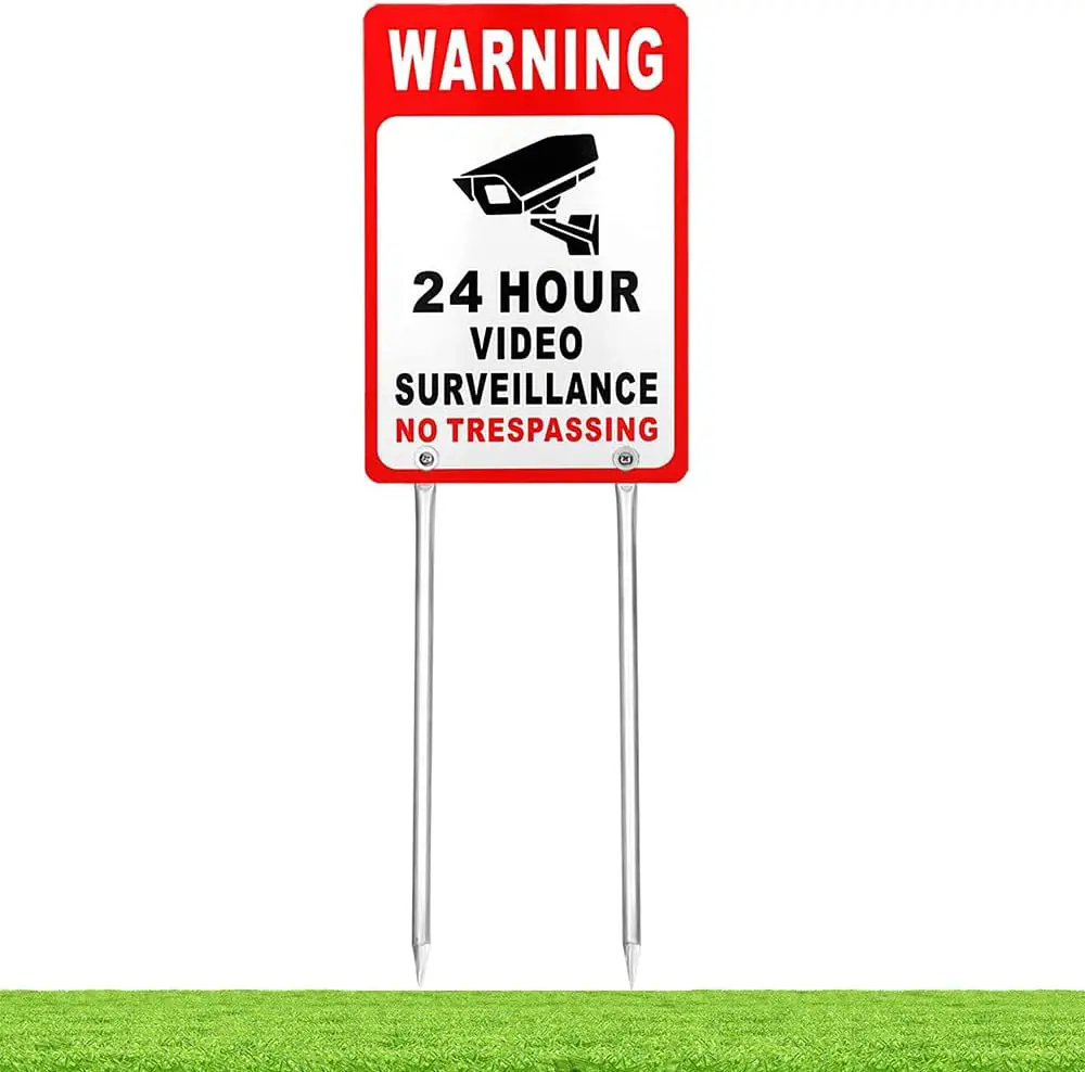 Kichwit Video Surveillance Sign No Trespassing